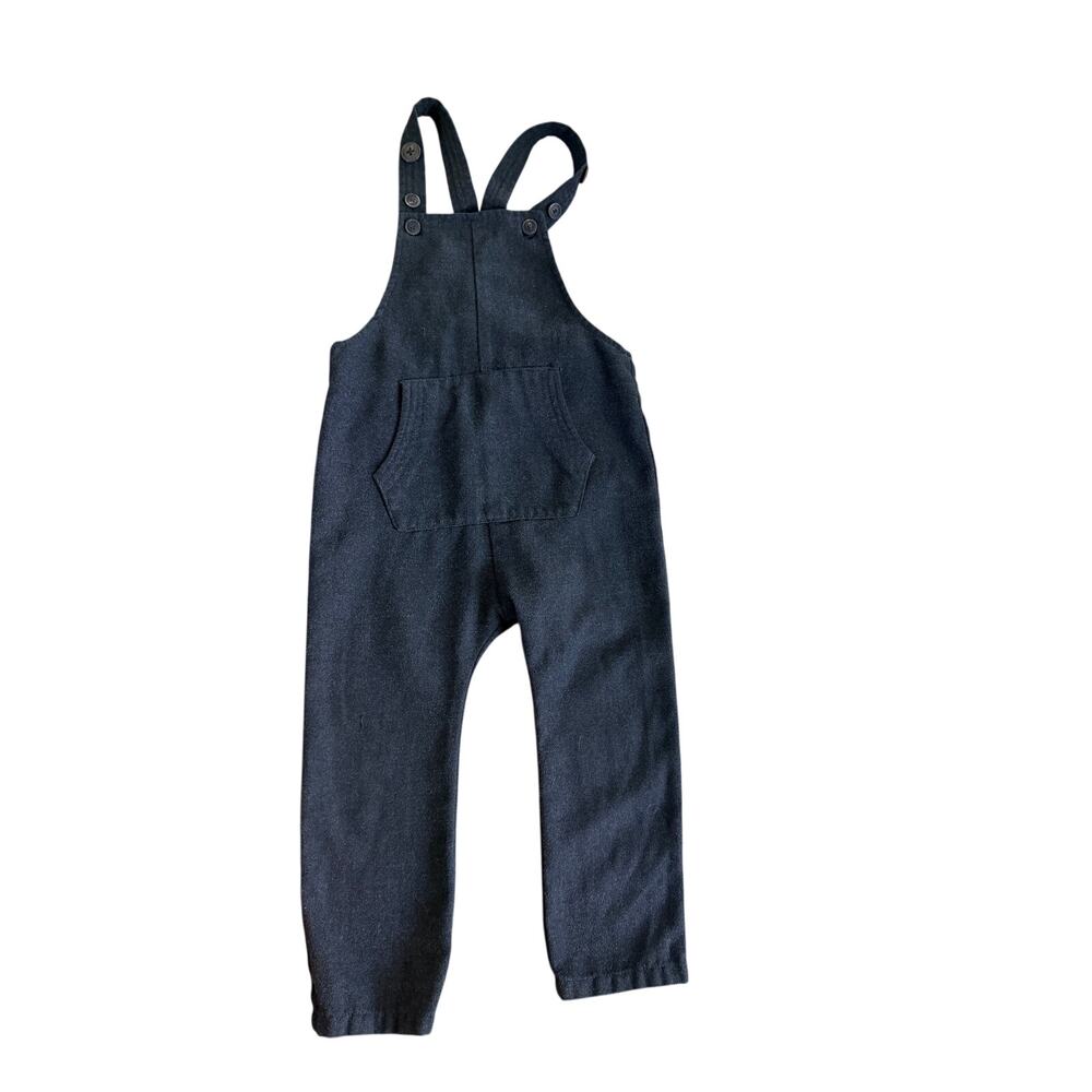 Zara Baby Boy Black Knit Overalls - Soft & Stylish